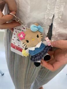 韩国进口新款 发饰品黑皮KT创意可爱毛绒卡通少女心包包挂件钥匙扣