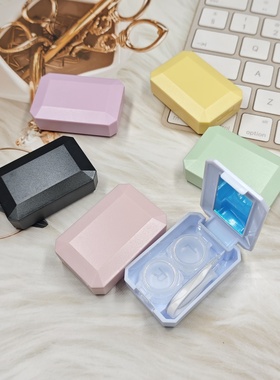 糖果美瞳盒 小号多色平面彩片可爱 隐形眼镜盒 PP盒 护理盒CA3002