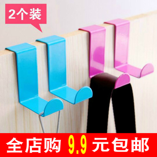 橱柜门后挂钩挂衣架卫生间房打孔免钉壁挂门上创意的简易背后铁艺