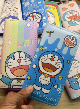 儿童钱包男女孩学生新款钱夹青少年机器猫多拉a梦卡通卡包手拿包
