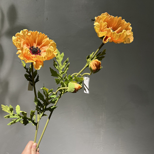 Pu罂粟仿真花手感假花婚庆室内家居装饰摄影道具软装插花艺干花束