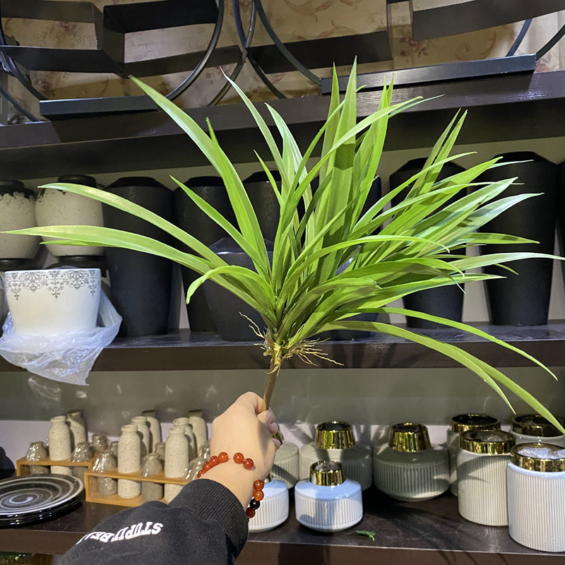 紫色吊兰草仿真水草吊兰叶假草盆栽样板间装饰假绿植植物墙素材