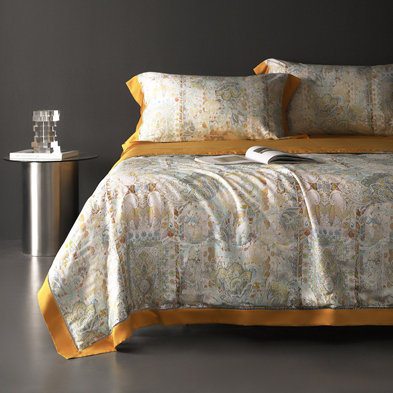 50支莱赛尔纤维面料镂空夏被夏被四件套