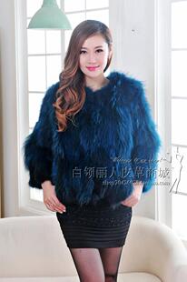 特价春秋冬女装兔毛獭兔毛貉子毛皮毛一体女士式皮草外套新款