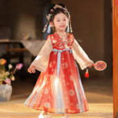 女童汉服2026春夏儿童古装 宝宝襦裙 仙气表演连衣裙小女孩国风唐装