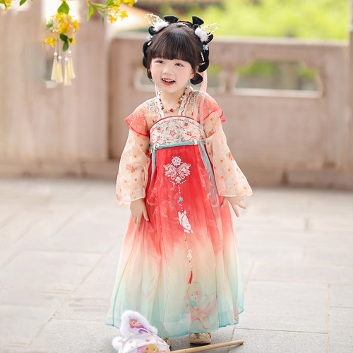儿童中秋节古风古装表演服连衣裙