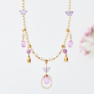 古月家女童汉服珍珠项链国风明制软璎珞搭配旗袍裙马面裙配饰颈链