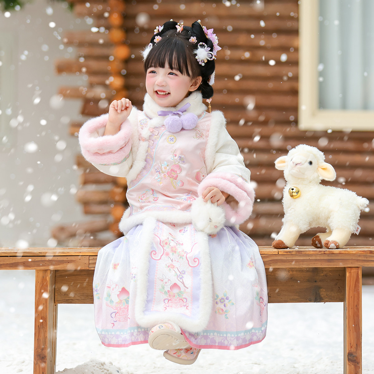 汉服女童2025冬款儿童新中式明制马面裙套装小女孩仙气加厚拜年服,童装/婴儿装/亲子装,汉服,淘宝优惠券,粉丝福利购,淘宝优惠卷