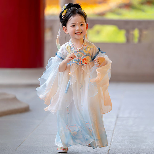 汉服女童春季2026新款儿童古风超仙飘逸公主连衣裙女宝宝国风襦裙