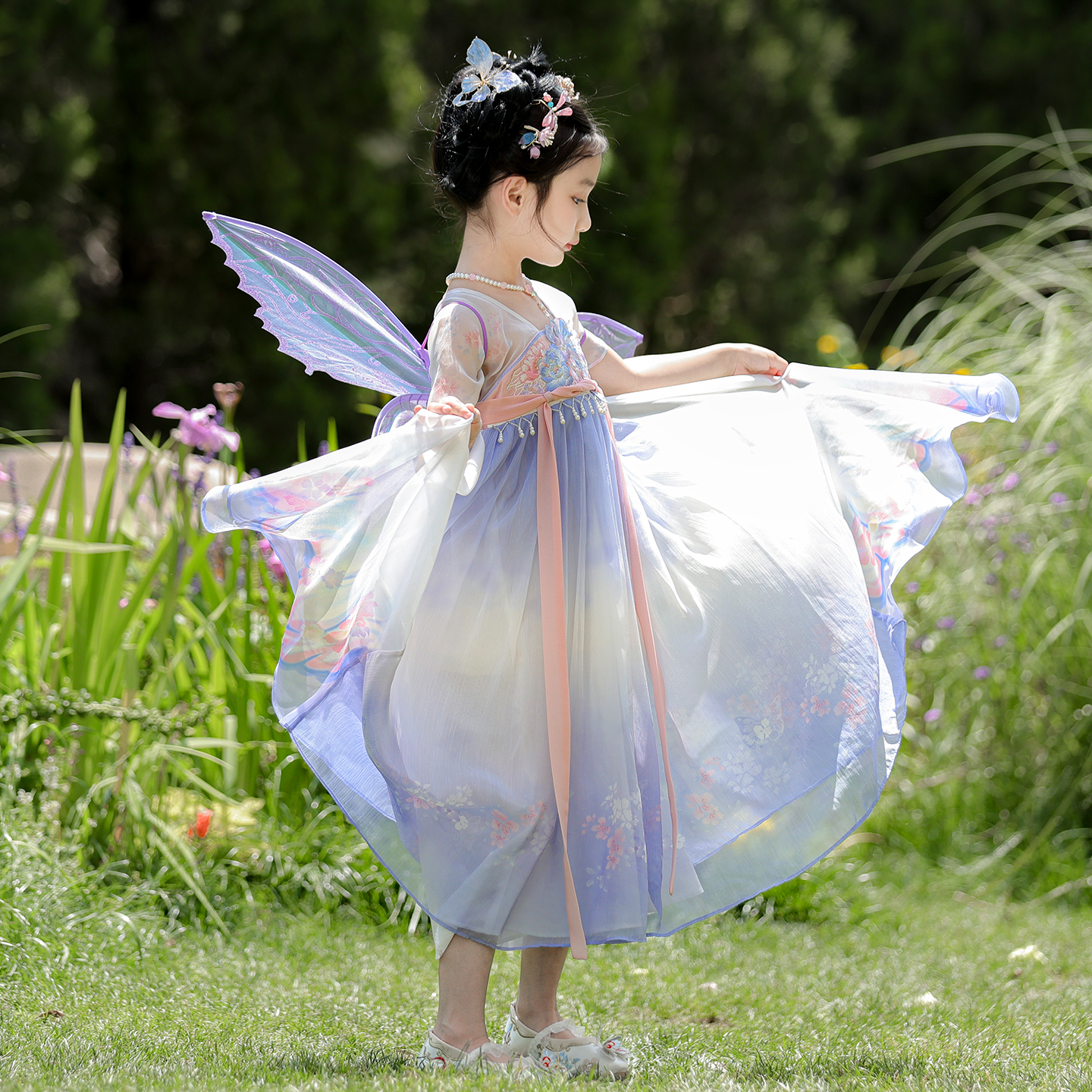 汉服女童夏季2025新款女孩高端仙气国风公主连衣裙儿童生日礼服裙