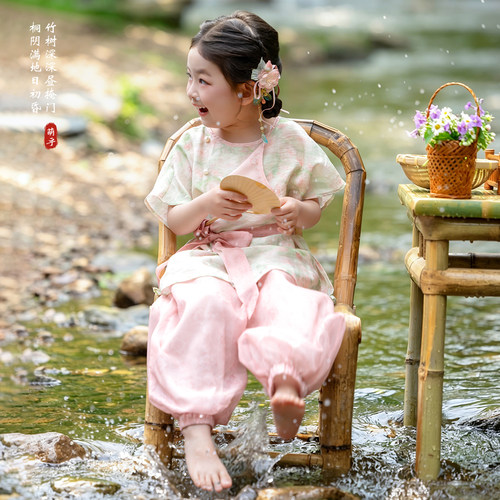 儿童新中式国风仙气夏款圆领袍