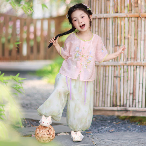 儿童新中式国风裤子古风套装唐装