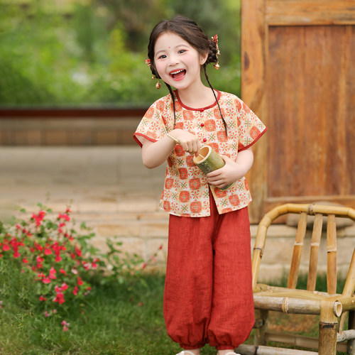 儿童新中式国风唐褙子套装唐装