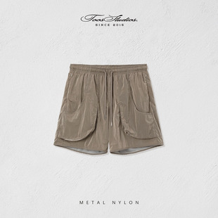 五分裤 立体弧形剪裁口袋金属尼龙透气宽松抽绳短裤 24SS Toos