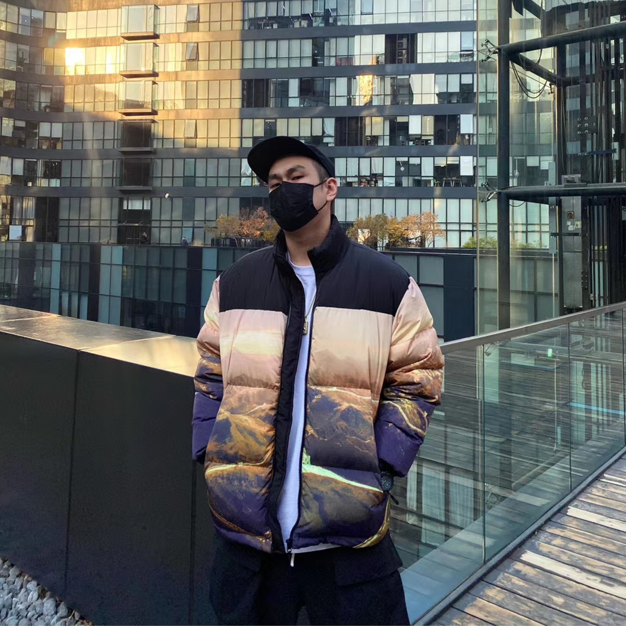 万里长城满印外套夹克羽绒服