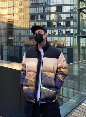 现货 Toos. 20FW GW PUFFY中国大都会万里长城满印羽绒服外套夹克