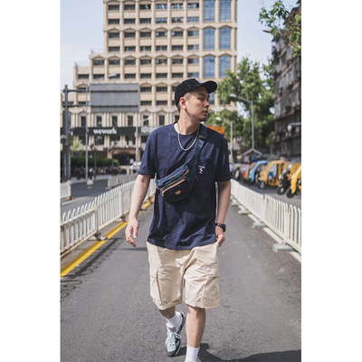口袋潮流直筒杰尼同款工装短裤