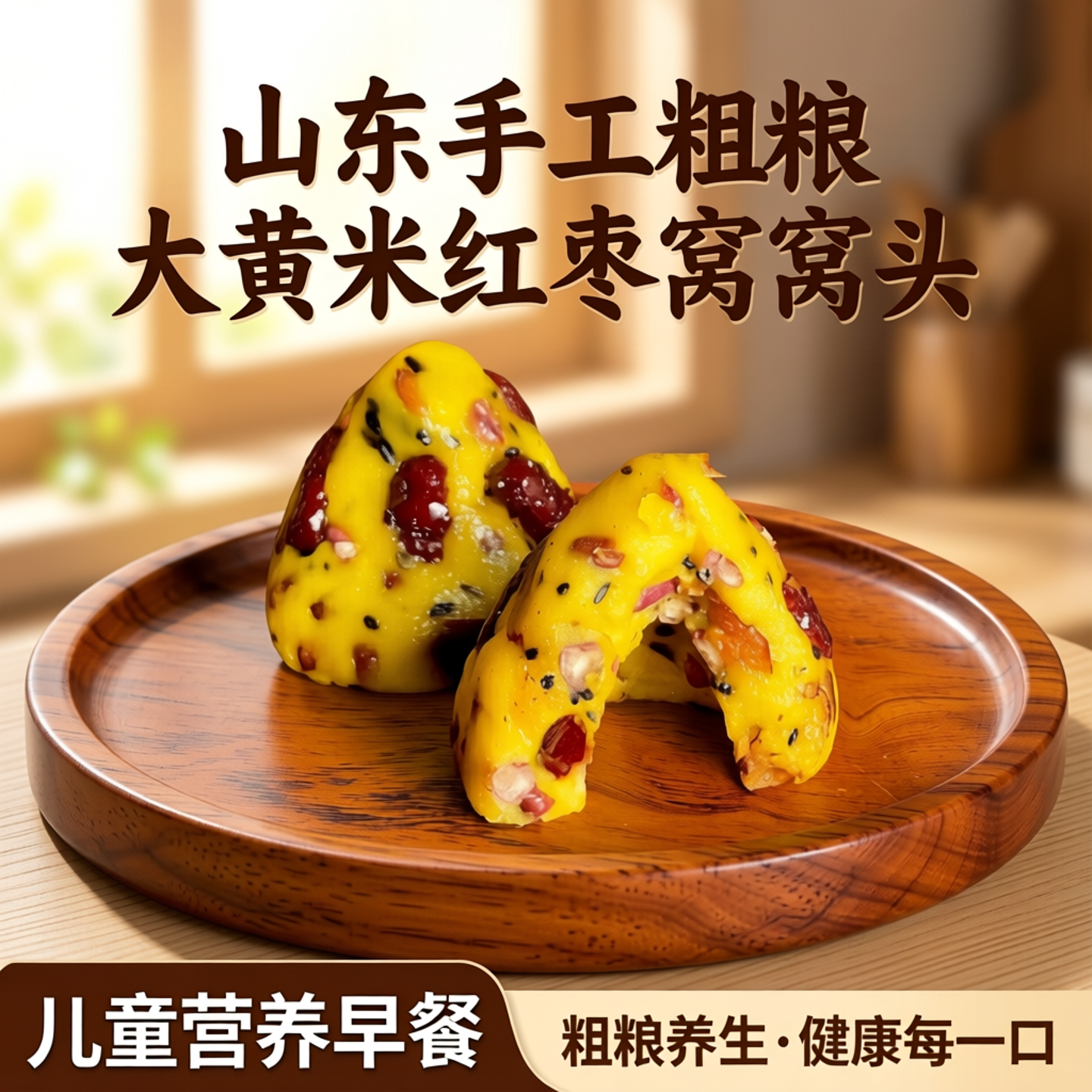 山东大黄米粘窝窝头手工粗粮红枣大黄米面窝头杂粮粘豆包儿童早餐
