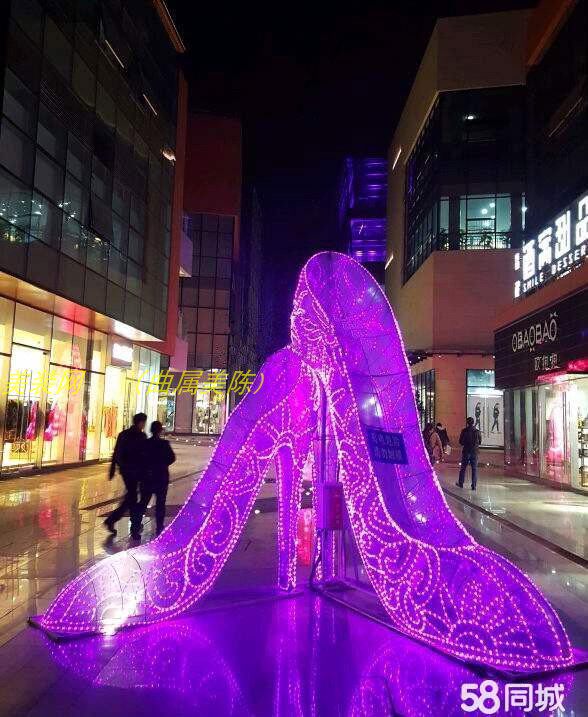 水晶鞋婚庆卡通主题灯光亮化发光高增鞋led灯造型夜景灯光节装饰