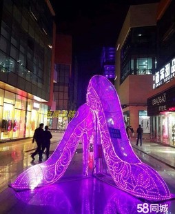 水晶鞋婚庆卡通主题灯光亮化发光高增鞋led灯造型夜景灯光节装饰