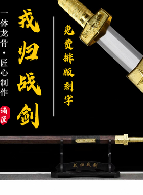 龙泉戎归战之剑汉一体龙骨花纹退伍纪念送战友宝剑礼品收藏未开刃