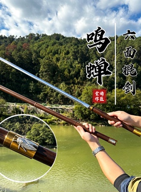 龙泉唐横刀竹中细剑高锰钢棍中剑可反接刀剑一体龙骨收藏未开刃