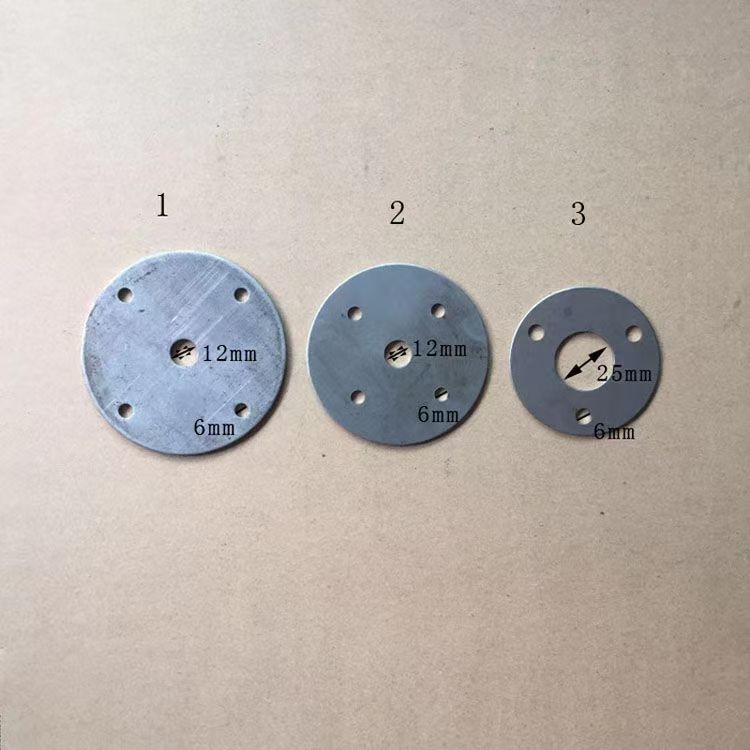 圆形铁板中间带孔冲片铁片焊接底座外直径9公分8厘米6.5cm5孔垫片