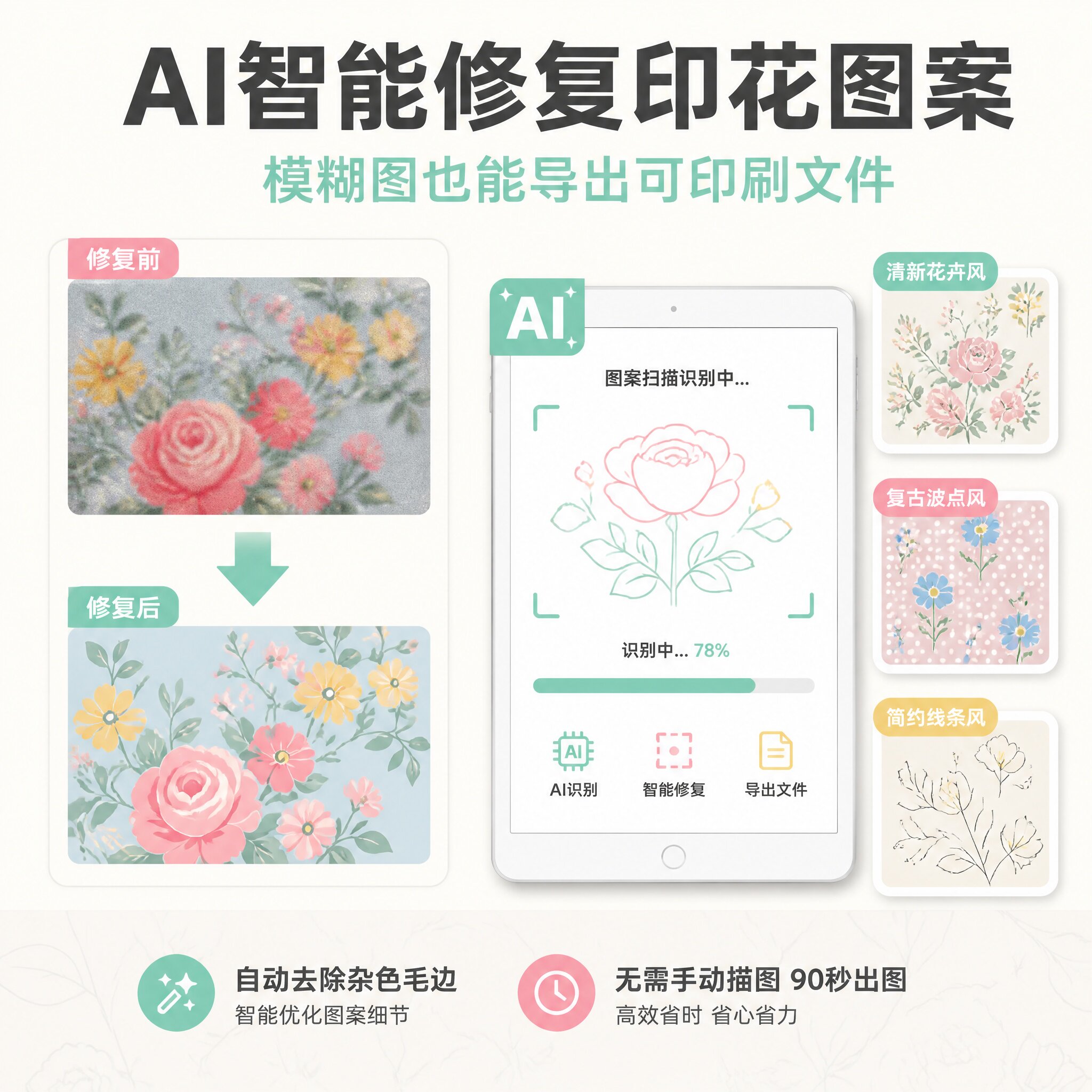 图案提取AI矢量图JPG图片素材在线生成印花图案pod素材下载找图图片