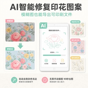图案提取AI矢量图JPG图片素材在线生成印花图案pod素材下载找图