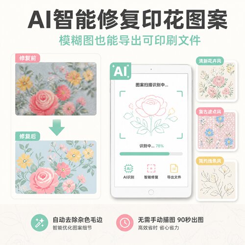 图案提取AI矢量图JPG图片素材在线生成印花图案pod素材下载找图