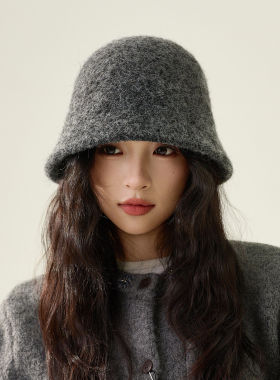 秋冬季高级氛围感毛呢水桶帽女