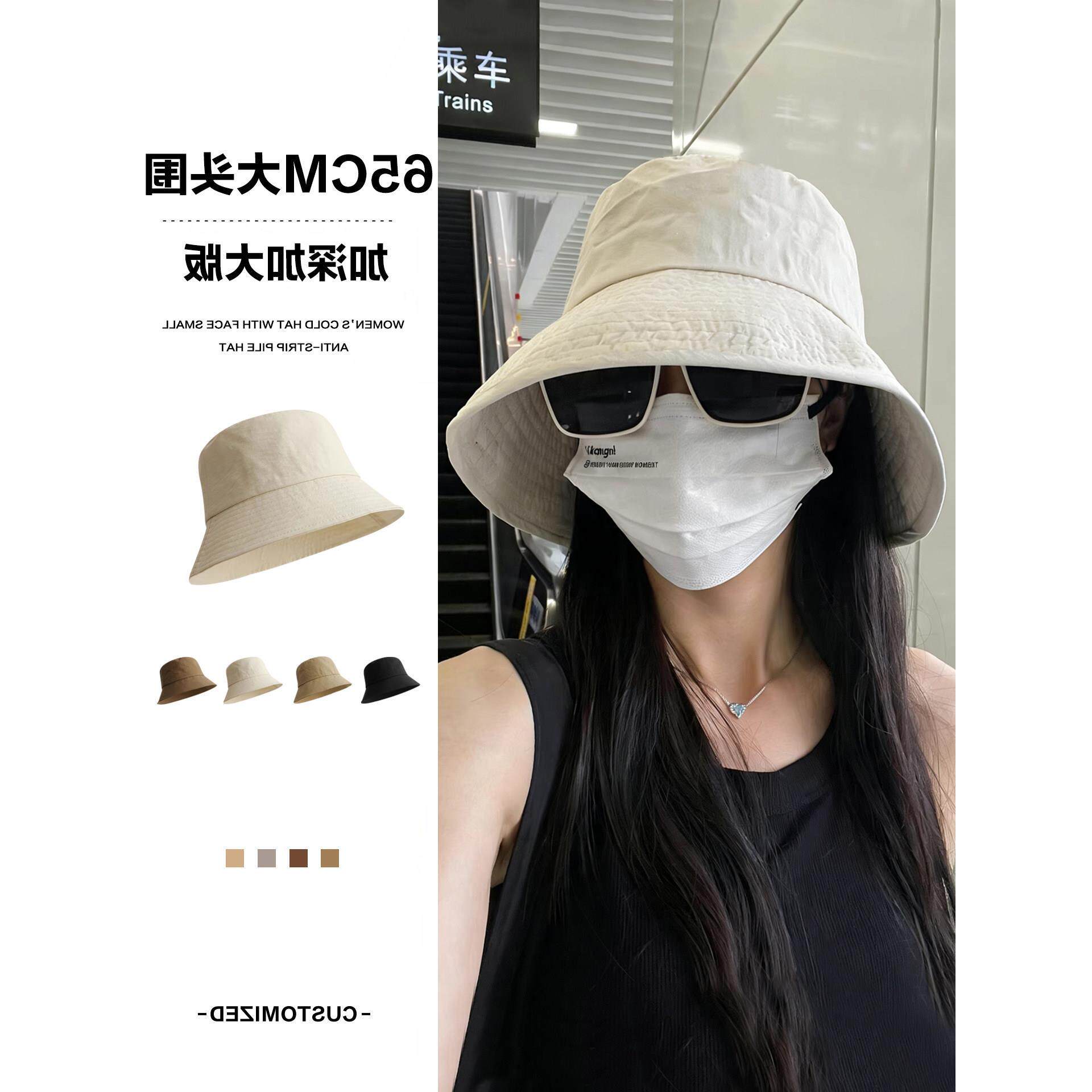 韩国正品2026大水桶遮脸帽檐遮阳帽素颜围渔夫帽大头速干防晒女帽