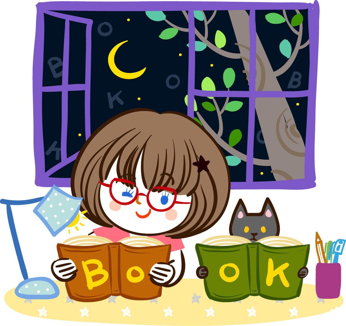 721画布海报展板喷绘素材贴纸974读书思考梦幻儿童乐园