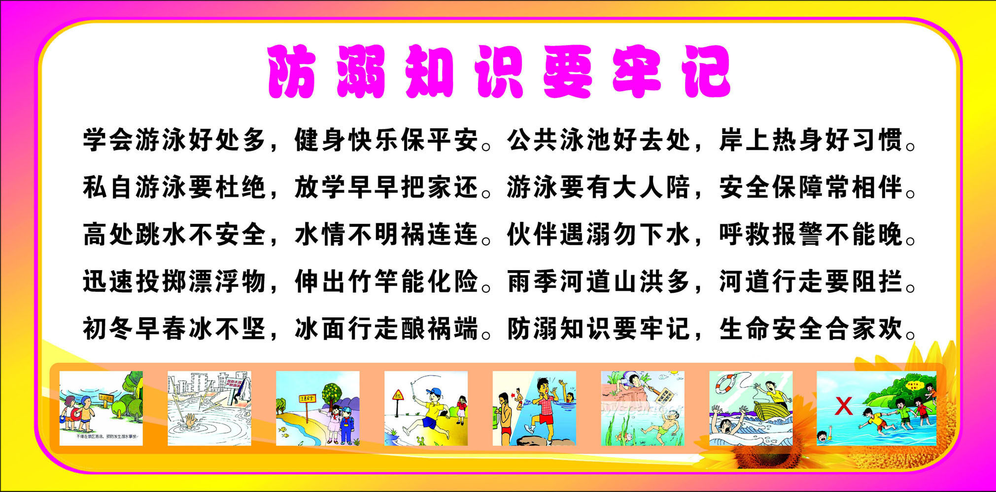 733贴纸海报展板喷绘素材818校园安全知识防溺水