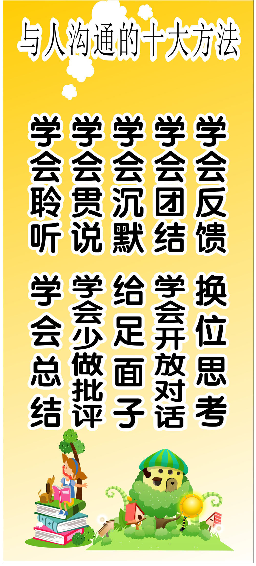 751贴纸海报展板喷绘素材546学校企业标语与人沟通的方法图片挂图