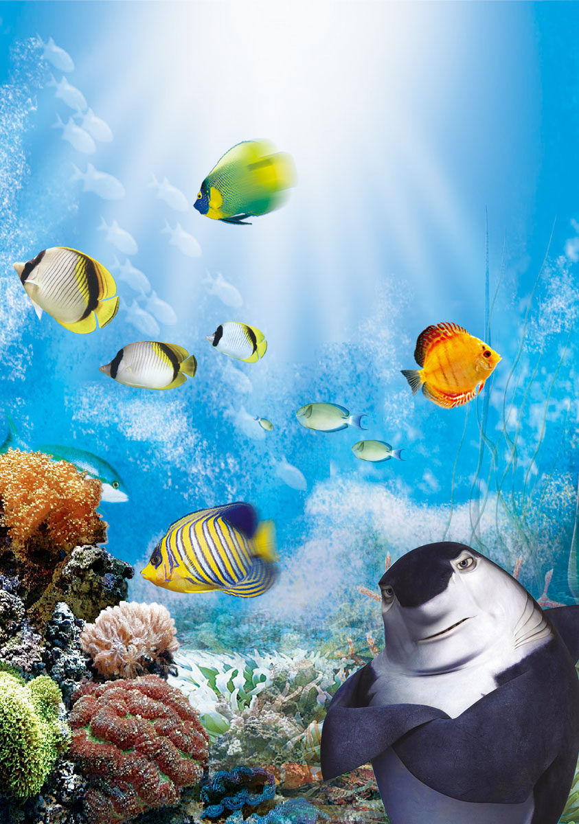 429海报展板喷绘素材贴纸图片92海底世界鱼珊瑚水草生物总动员