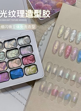 醋酸美甲高光纹理胶极光胶甲油胶