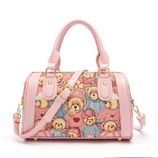 小熊枕头包女维尼熊手提包2025新款帆布可爱单肩女包斜挎大包女士