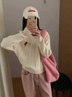 韩系穿搭针织开衫女秋冬季新款毛衣外套宽松慵懒风上衣