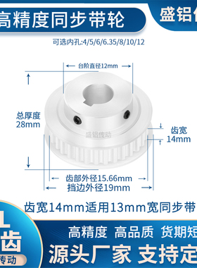同步带轮XL10齿宽14台内孔4 5 6 6.35 8HTPA10XL50现货非标同步轮