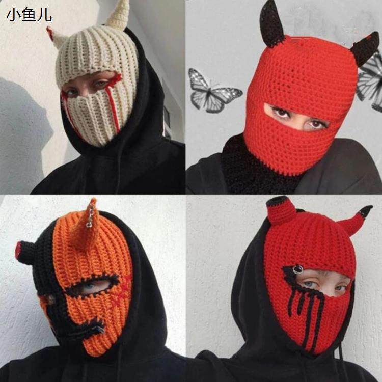 亚马逊新款针织帽万圣节头套