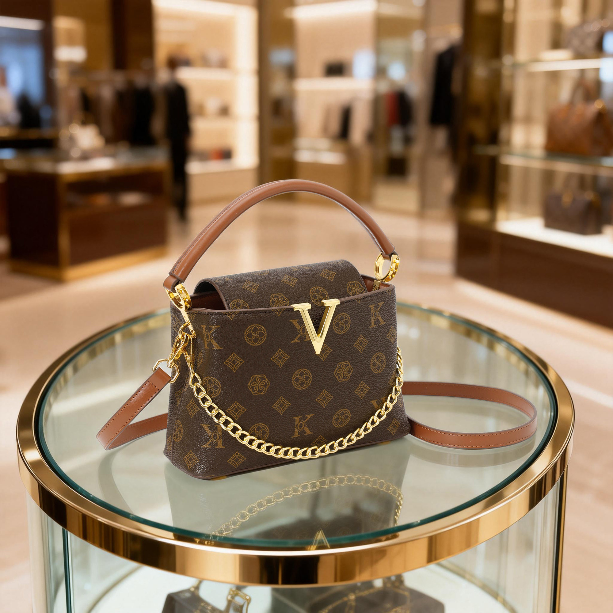 老花手提包包女2026新款轻奢复古女士水桶包高级感单肩斜挎通勤包,箱包皮具/热销女包/男包,通用款女包,淘宝优惠券,粉丝福利购,淘宝优惠卷