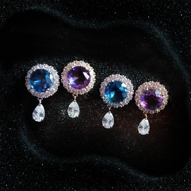 眼泪水滴唯美风短款925银针耳坠