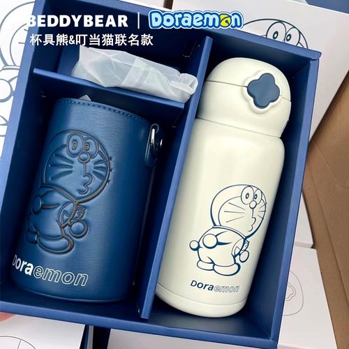 杯具熊哆啦A梦儿童保温杯带吸管