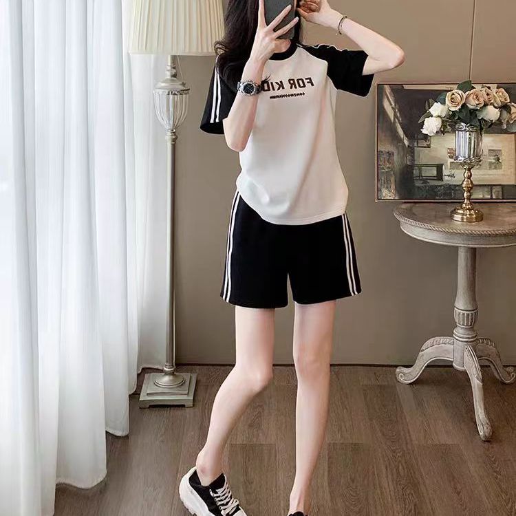 全套烫运动套装T恤短裤套装女