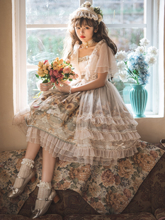 原创正版 向日葵物语吊带荷叶边Lolita连衣裙夏罩裙日常洛丽塔套装