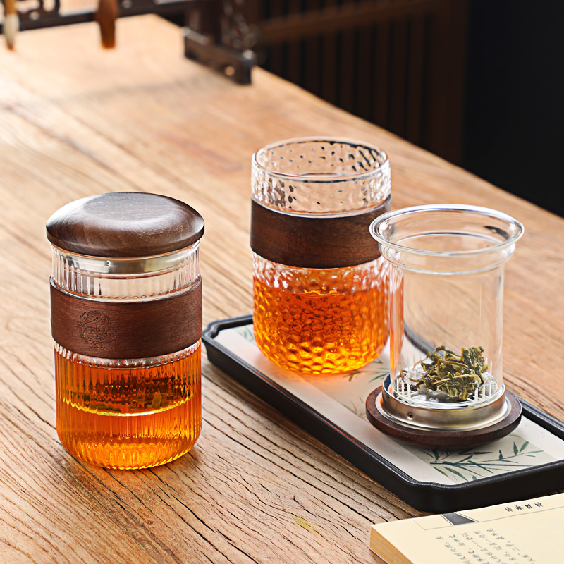 耐高温玻璃泡茶杯中式