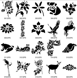设计素材 Dover 自然界图案素材Nature Stencil Designs 562P EPS