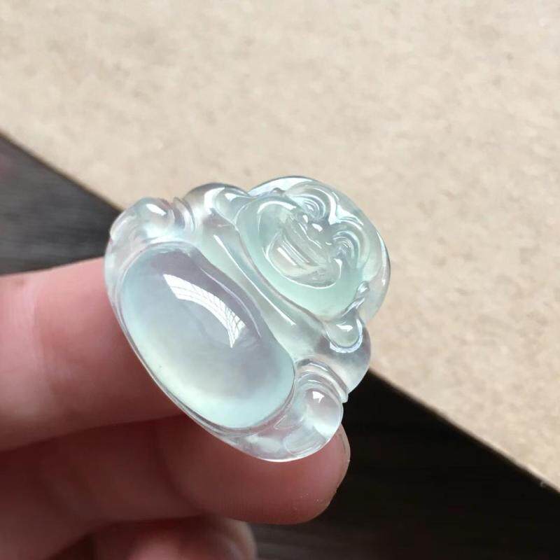 高峰翡翠-揭阳阳美缅甸天然A货冰种晴水佛公吊坠玉佛挂件带证书