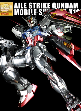 千手万代金属色MG翔翼型突击RM敢达空战型强袭高达1/100拼装模型